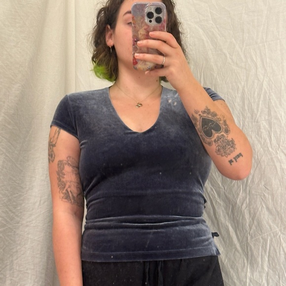 Y2K Vintage Bebe Velvet Top - Picture 2 of 6